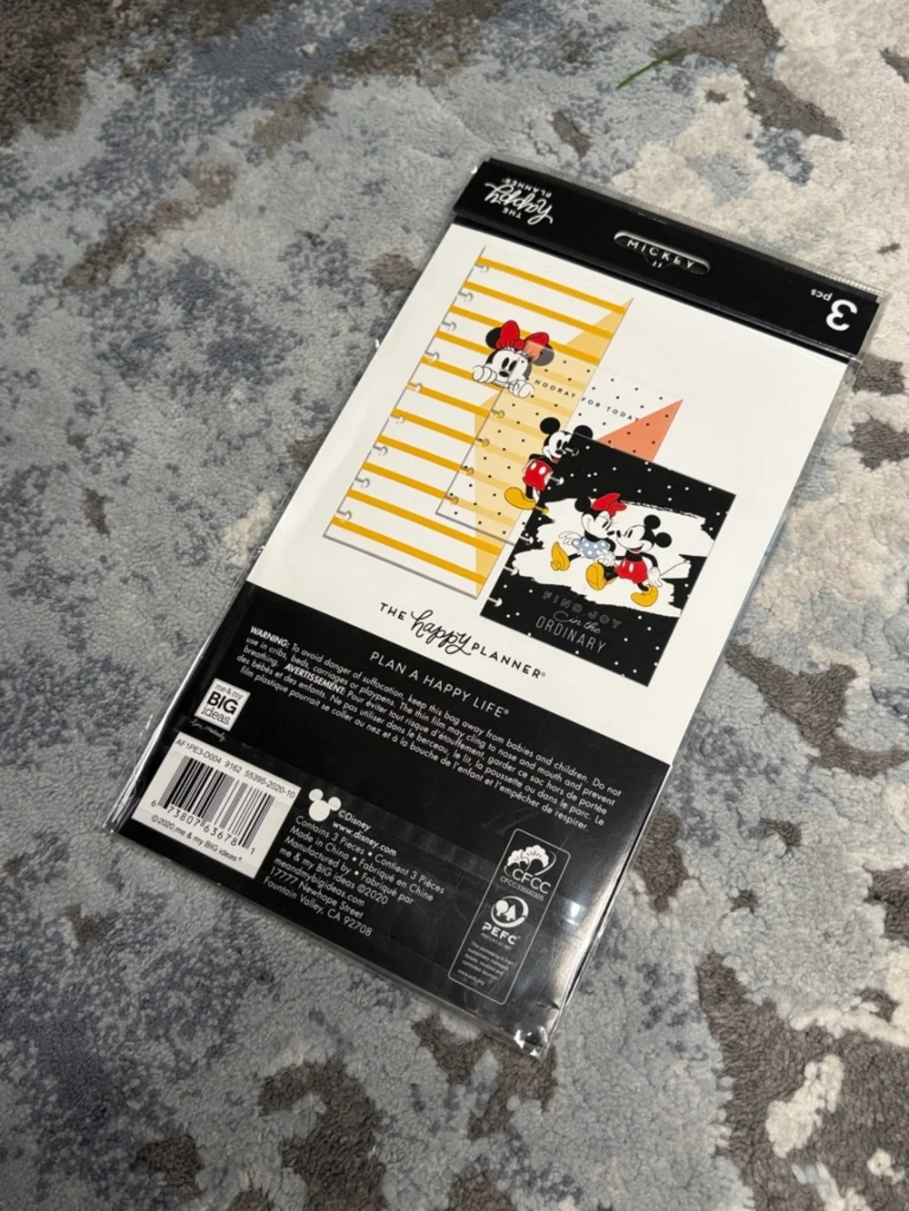 ❤️$8 NWT Disney X Happy Planner Mickey Mouse & Minnie Mouse Snap In Envelopes